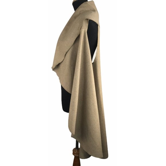 FineJo Womens Camel Open Front Drape Vest One Size - Picture 2 of 8